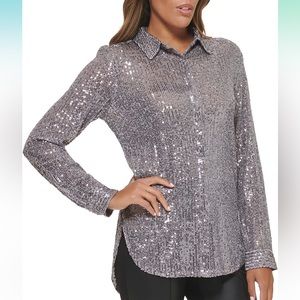 NEW Calvin Klein without tags. Gorgeous silver sequin top